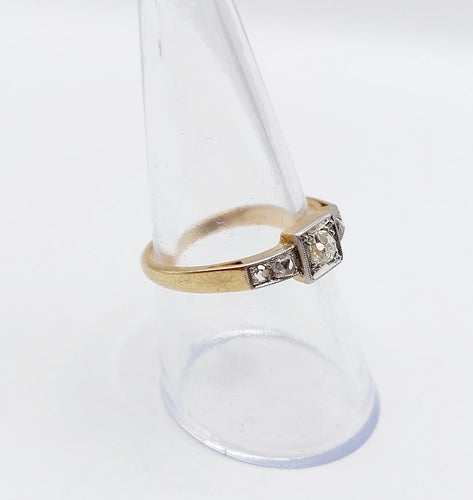 Bague 56 Bague Art déco en or 18k et platine avec diamants 58 Facettes A06946