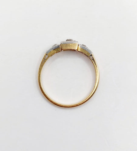 Bague 56 Bague Art déco en or 18k et platine avec diamants 58 Facettes A06946