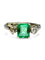 Bague 48 Bague ancienne - Émeraude et diamants en or blanc 18K 58 Facettes 1753