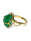 Bague 57 Bague en or jaune 18K sertie d’une émeraude brute 58 Facettes 1750
