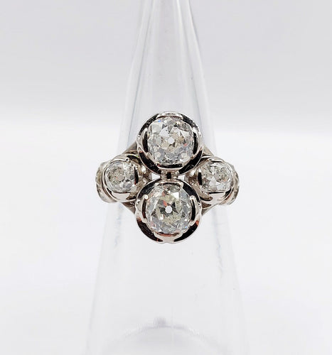 Bague 50 Bague Art déco en or blanc 18k et platine, diamants taille ancienne 2,30 ct 58 Facettes A06951