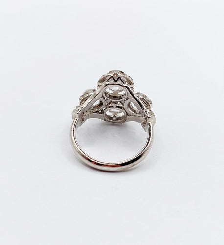 Bague 50 Bague Art déco en or blanc 18k et platine, diamants taille ancienne 2,30 ct 58 Facettes A06951
