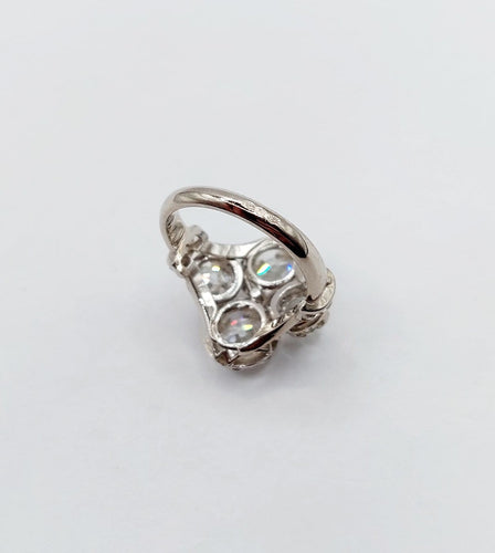 Bague 50 Bague Art déco en or blanc 18k et platine, diamants taille ancienne 2,30 ct 58 Facettes A06951