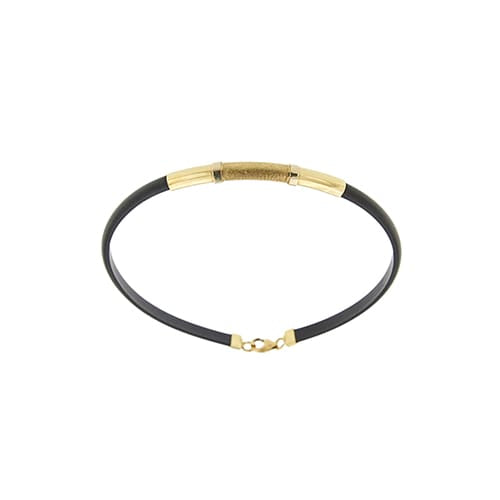 Bracelet Bracelet en caoutchouc et or jaune 18 ct 58 Facettes 38054