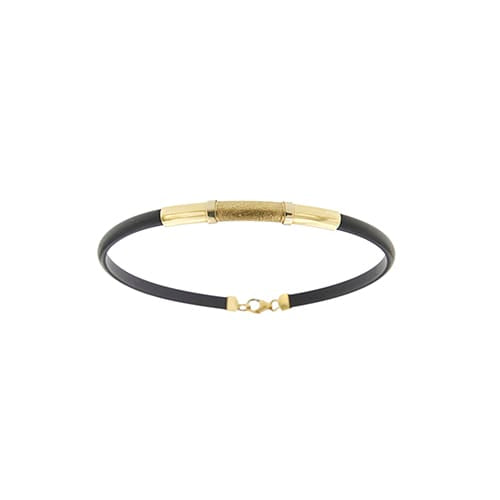 Bracelet Bracelet en caoutchouc et or jaune 18 ct 58 Facettes 38054