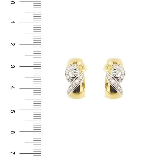 Boucles d'oreilles Damiani - Boucles d’oreilles puces en or jaune et or blanc avec diamants 58 Facettes 39164