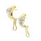 Boucles d'oreilles Damiani - Boucles d’oreilles puces en or jaune et or blanc avec diamants 58 Facettes 39164