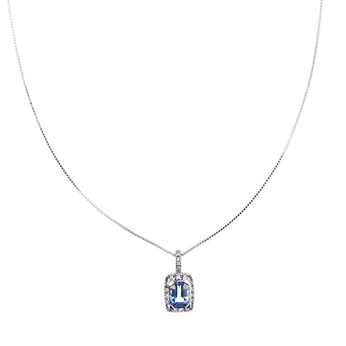Collier Collier - Chaîne maille vénitienne en or blanc 18 ct avec saphir et diamants 58 Facettes 39091