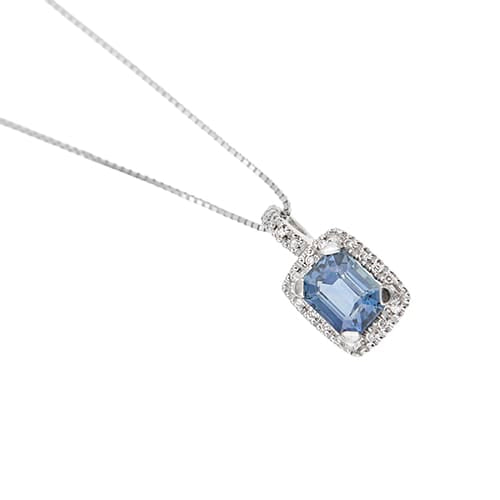 Collier Collier - Chaîne maille vénitienne en or blanc 18 ct avec saphir et diamants 58 Facettes 39091