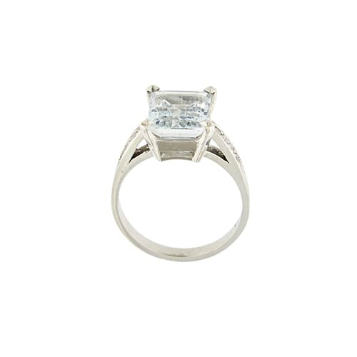 Bague Bague - Aigue-marine et diamants en or blanc 18 ct 58 Facettes 39084