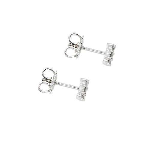 Boucles d'oreilles Boucles d’oreilles - Puces carrées en or blanc 18 ct et diamants 58 Facettes 39097