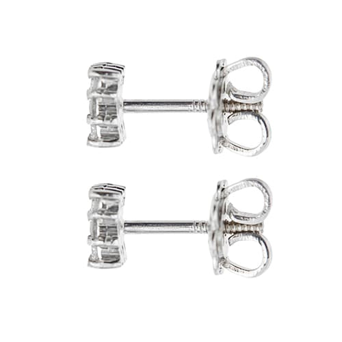 Boucles d'oreilles Boucles d’oreilles - Puces carrées en or blanc 18 ct et diamants 58 Facettes 39097