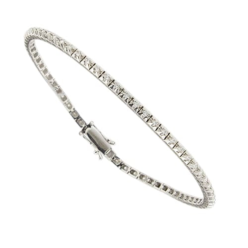 Bracelet Forever Unique - Bracelet tennis en or blanc 18 ct et diamants 0,95 ct 58 Facettes 41194