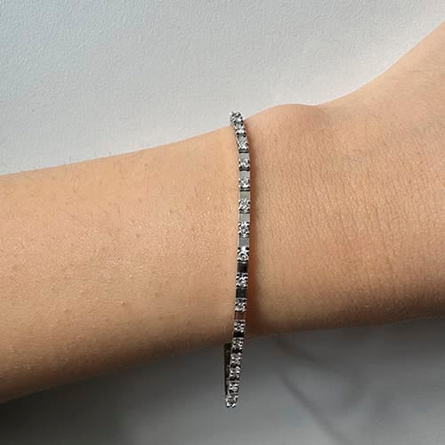Bracelet Bracelet tennis - en or blanc 18 ct et diamants 0,54 ct 58 Facettes 39088