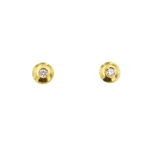 Boucles d'oreilles Boucles d’oreilles - Puces en or jaune 18 ct et diamants 0,16 ct 58 Facettes 39162