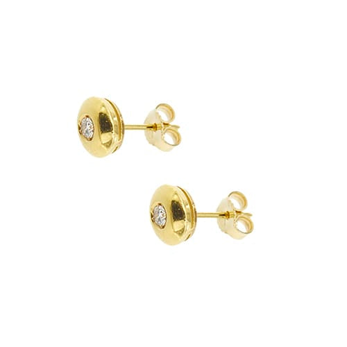 Boucles d'oreilles Boucles d’oreilles - Puces en or jaune 18 ct et diamants 0,16 ct 58 Facettes 39162