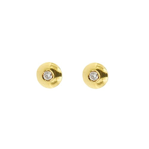 Boucles d'oreilles Boucles d’oreilles - Puces en or jaune 18 ct et diamants 0,16 ct 58 Facettes 39162