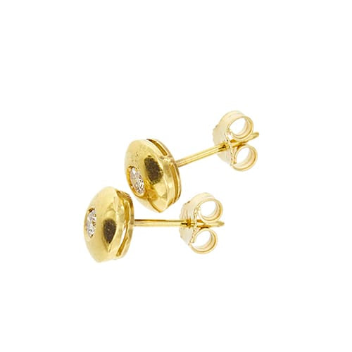 Boucles d'oreilles Boucles d’oreilles - Puces en or jaune 18 ct et diamants 0,16 ct 58 Facettes 39162