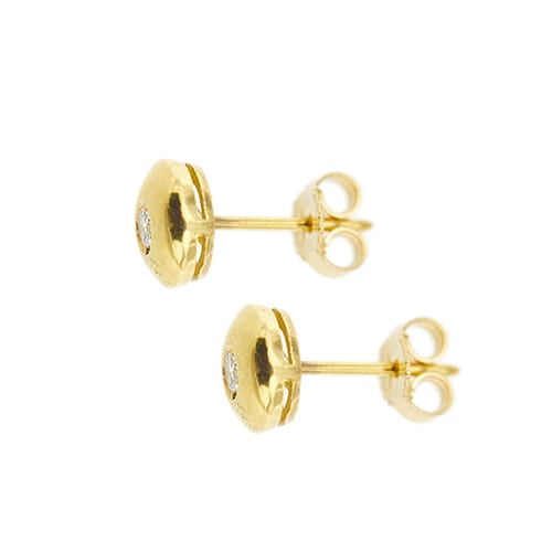 Boucles d'oreilles Boucles d’oreilles - Puces en or jaune 18 ct et diamants 0,16 ct 58 Facettes 39162