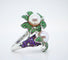 Bague 54 Bague en or blanc 18 carats avec perles de culture et pierres précieuses 58 Facettes