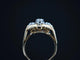 Bague 51 Bague Art déco - Or jaune 18 carats et trois diamants 0,7 ct 58 Facettes
