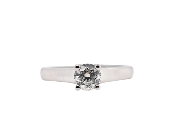 Bague 52 Bague solitaire en or blanc 18 carats avec diamant 0,750 ct 58 Facettes