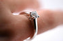 Bague 52 Bague solitaire en or blanc 18 carats avec diamant 0,750 ct 58 Facettes