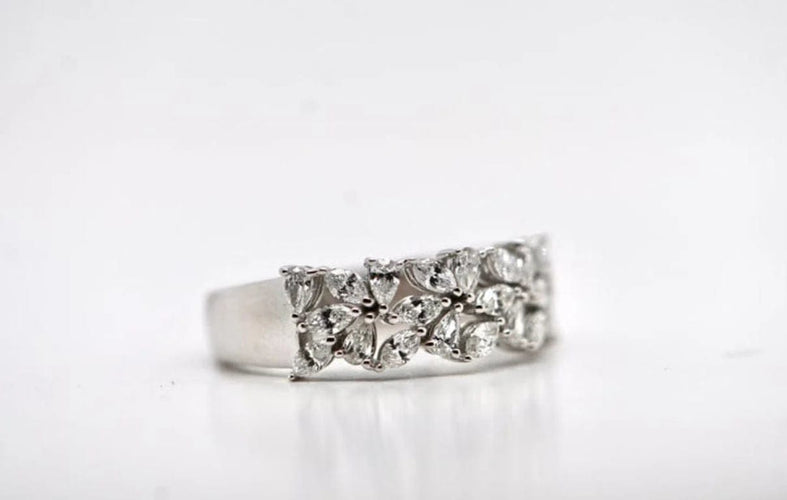 Bague 53 Bague en or blanc 18 carats avec diamants 1,010 carats 58 Facettes