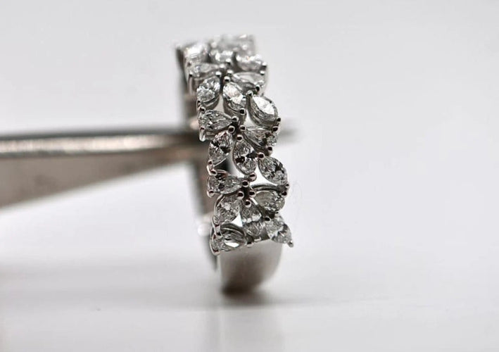 Bague 53 Bague en or blanc 18 carats avec diamants 1,010 carats 58 Facettes