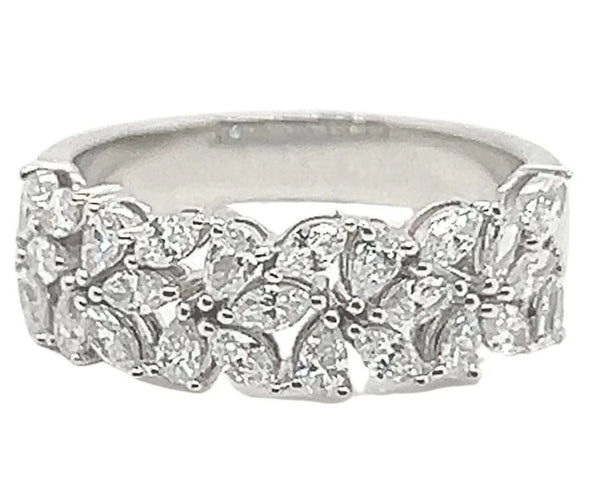 Bague 53 Bague en or blanc 18 carats avec diamants 1,010 carats 58 Facettes