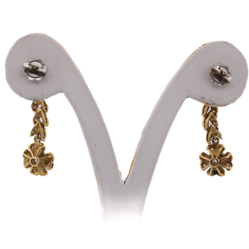 Boucles d'oreilles Boucles d’oreilles pendantes vintage en or jaune 18 ct et diamants 58 Facettes OR114 (00219)