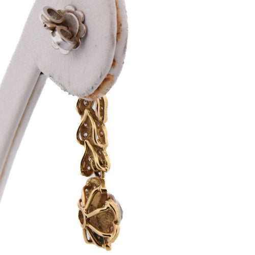 Boucles d'oreilles Boucles d’oreilles pendantes vintage en or jaune 18 ct et diamants 58 Facettes OR114 (00219)
