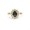 Bague 54 Bague marguerite - Bague en or jaune et saphir, diamants 58 Facettes 260106R