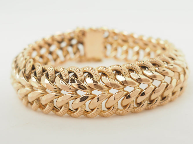 Bracelet Bracelet maille américaine en or rose 18 ct 58 Facettes 32477