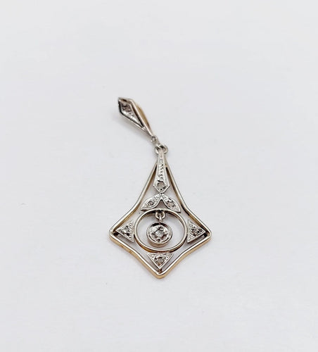 Pendentif Pendentif Art déco en or 18k et diamants taille rose (circa 1920) 58 Facettes A06957