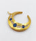 Pendentif Pendentif croissant de lune victorien en or 18k, saphirs et diamants 58 Facettes A06853