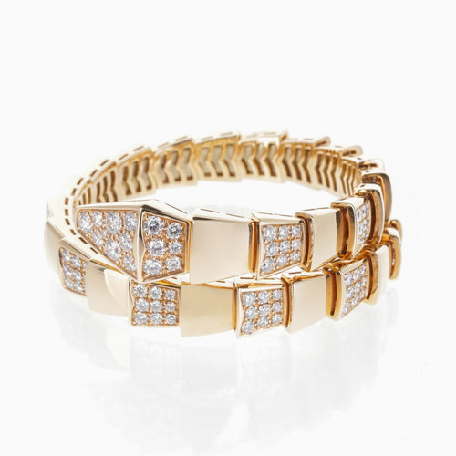 Bracelet Bulgari Serpenti - Bracelet en or rose 18 carats et diamants 58 Facettes 2.19463
