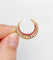 Pendentif Pendentif croissant de lune antique en or rose 14k, perles et pierres rouges 58 Facettes A06872