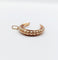 Pendentif Pendentif croissant de lune antique en or rose 14k, perles et pierres rouges 58 Facettes A06872