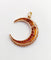 Pendentif Pendentif croissant de lune antique en or rose 14k, perles et pierres rouges 58 Facettes A06872