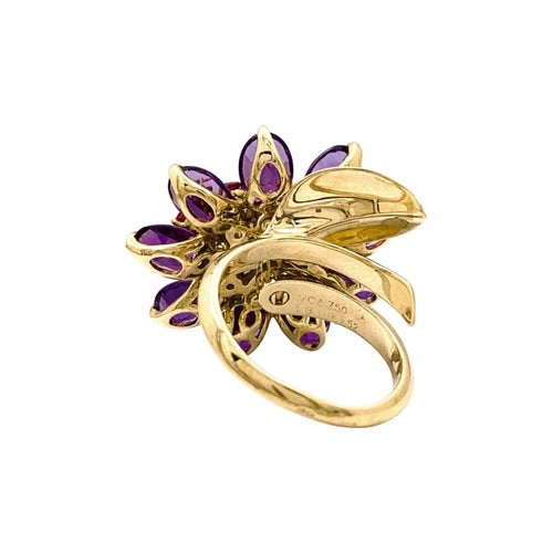 Bague 53 Bague Van Cleef & Arpels, "Fleurs d'Hawaï", or jaune, améthyste, saphirs roses. 58 Facettes 35512