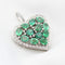 Pendentif Pendentif cœur en or blanc orné d'émeraudes de Zambie (4,2 ct) et de diamants 58 Facettes 22753