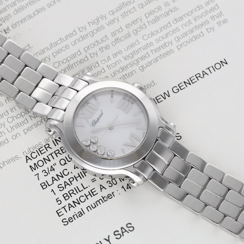 Montre Montre Chopard Happy Sport dame 27/8509 quartz acier 30 mm – 5 diamants – 2010 58 Facettes FB11545