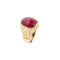 Bague Bague chevalière homme en or jaune 18 ct avec rubis 58 Facettes 39166