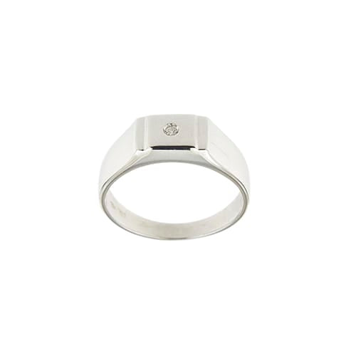 Bague Bague homme - Anneau en or blanc 18 ct et diamant 58 Facettes 38989