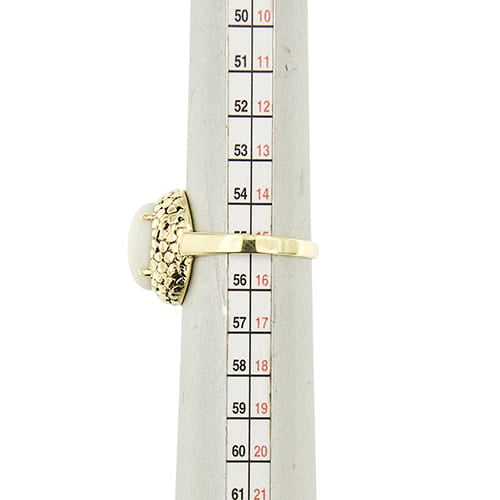 Bague Bague - Opale cabochon 2 ct en or jaune 14 kt 58 Facettes 40644