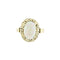 Bague Bague - Opale cabochon 2 ct en or jaune 14 kt 58 Facettes 40644