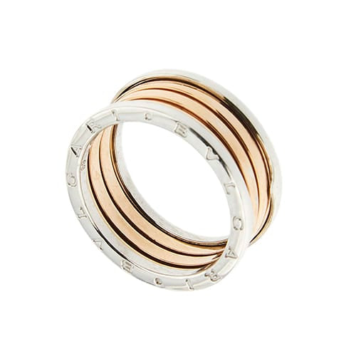 Bague Bulgari B.Zero1 - Bague homme trois bandes en or blanc et or rose 58 Facettes 38826