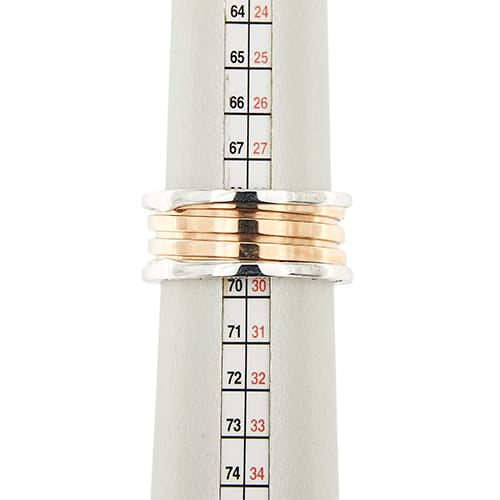 Bague Bulgari B.Zero1 - Bague homme trois bandes en or blanc et or rose 58 Facettes 38826