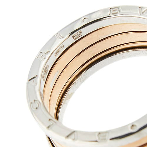 Bague Bulgari B.Zero1 - Bague homme trois bandes en or blanc et or rose 58 Facettes 38826